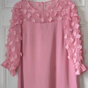 CeCe  Cupid Pink Mixed Media Sheath Dress